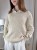 sweter z bawełny o warkoczowym splocie, jasny beż