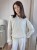 Sweter Liv śmietankowy 100% wełna merino, dekolt V-neck