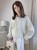 Sweter Liv śmietankowy 100% wełna merino, dekolt V-neck