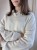 Sweter Liv śmietankowy 100% wełna merino, dekolt V-neck
